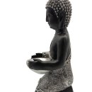 Buddha mit Tablett braun/silber ca. 37 cm