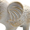 Keramik Elefant wei&szlig;/gold ca. 26 cm