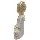 Buddha sitzend weiss/gold ca. 30 cm