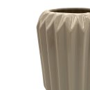 Keramik Vase gerillt beige ca. 12 cm