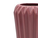 Keramik Vase gerillt altrosa ca. 12 cm
