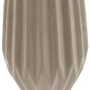 Keramik Vase gerillt beige ca. 16 cm