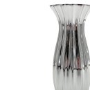Keramik Vase Chromlook l&auml;ngs gerillt ca. 23 cm