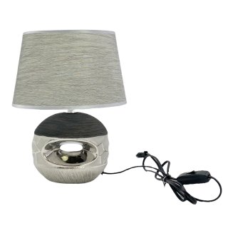 Exklusive Tischlampe grau silber ca. 30 cm