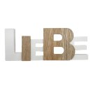 Holz-Aufsteller " Liebe "  weiß/natur ca. 28 cm