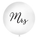 XXL Ballon " Mrs " weiß Ø ca. 1 m