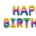 Folien Ballon Schriftzug " Happy Birthday " multicolor ca. 340 cm