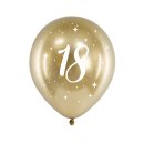 Glossy-Ballons gold 18. Geburtstag 6 St&uuml;ck &Oslash;...