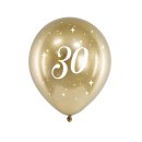 Glossy-Ballons gold 30. Geburtstag 6 St&uuml;ck &Oslash; ca. 30 cm