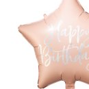 Folien-Ballon Stern &quot; Happy Birthday &quot; puder...