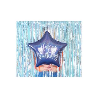 Banner 'Happy 18th Birthday' Blau – 3x0,5 M, Aus Polyester, Wiederverwendbar
