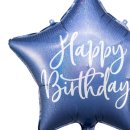 Folien-Ballon Stern &quot; Happy Birthday &quot; blau...
