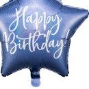 Folien-Ballon Stern &quot; Happy Birthday &quot; blau  &Oslash; ca. 40 cm