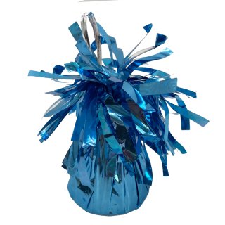 Ballongewicht / Ballonbeschwerer Folie mit Fransen blau ca. 13 cm