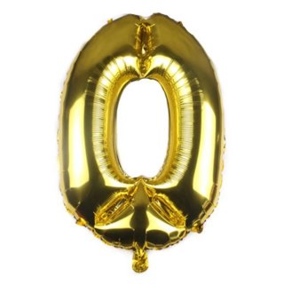Folien/Zahlenballon " 0 " gold ca. 38 cm