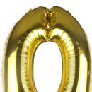 Folien/Zahlenballon &quot; 0 &quot; gold ca. 38 cm