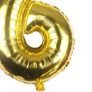 Folien/Zahlenballon &quot; 6 &quot; gold ca. 38 cm