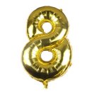 Folien/Zahlenballon " 8 " gold ca. 38 cm
