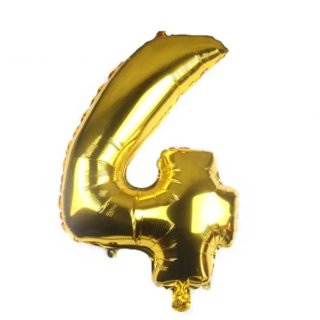 Folien/Zahlenballon &quot; 4 &quot; gold ca. 100 cm