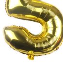 Folien/Zahlenballon &quot; 5 &quot; gold ca. 100 cm