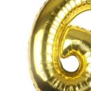 Folien/Zahlenballon " 6 " gold ca. 100 cm
