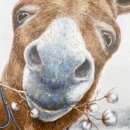 Gemaltes Wandbild "Donkey in Love"  ca. 60 x 45 cm