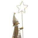 LED Weihnachtsfigur M&auml;dchen mit Stern ca. 28 cm