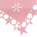 Filz-Tischl&auml;ufer &quot; Frohe Weihnachten &quot; rosa ca. 118 cm