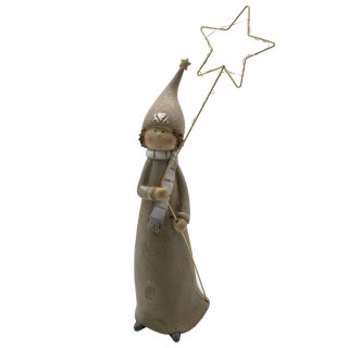 LED Weihnachtsfigur Junge mit Stern ca. 49 cm