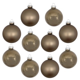 Glas Christbaumkugeln im 10er Set cashmere baun
