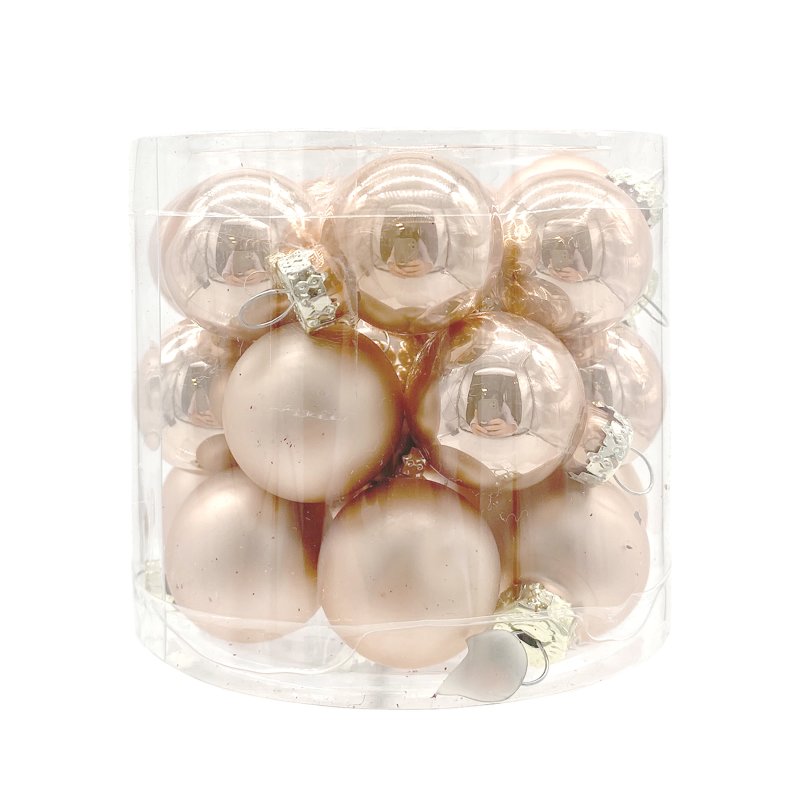 Glas Christbaumkugeln 24er Set beige ca. 2,5 cm