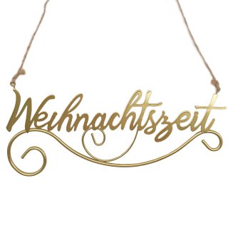 Tür-Hängeschild "Weihnachtszeit" gold ca. 24 cm