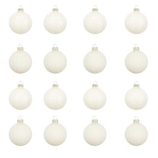 Glas Christbaumkugeln im 16er Set wollweiß Ø ca. 3,5 cm