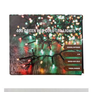 Lichterkette rot/gelb/gr&uuml;n 400 LED ca. 8 m