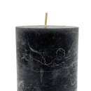 Stumpenkerze marmoriert schwarz/silber/glitzer ca. 14 cm