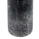 Stumpenkerze marmoriert schwarz/silber/glitzer ca. 14 cm