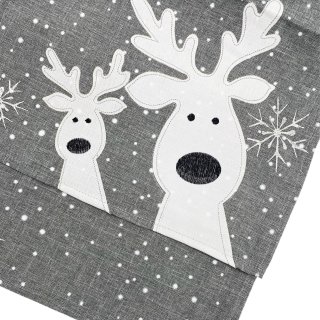 Weihnachtlicher-Tischläufer Rudolf € 14,95 40 x140 cm, grau ca