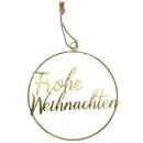 Metall Deko-Ring " Frohe Weihnachten " gold...