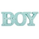 LED Holz Schild "BOY" blau ca. 30 cm