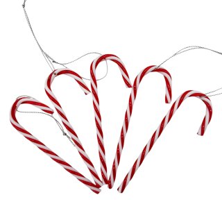 Deko Zuckerstangen Rot/Weiß  5er Set ca. 12 cm