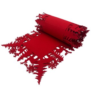 Design Tischläufer Aus Filz, 100x30 Cm – Mit Schneeflocken-Motiv Für Winter- & Weihnachtsdeko