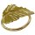 Servietten Ringe Bl&auml;tter im 4er Set gold &Oslash; ca. 4 cm