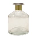 Glas Vase altrosa/gold ca. 11 cm