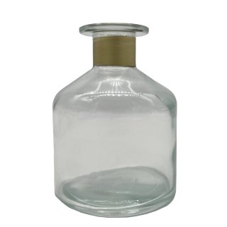 Glas Vase klar/mint/gold ca. 11 cm