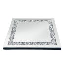 Spiegelplatte mit Kristallen ca.30 x 30 cm