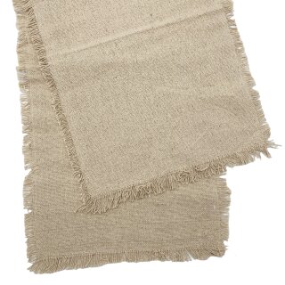 Boho Tischläufer mit Fransen natur ca. 30 x 45 cm