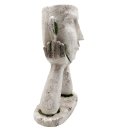 Keramik Pflanzkopf Gesicht grau ca. 45,8 cm