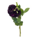 Deko Rose mit 3 Blüten lila ca. 30 cm