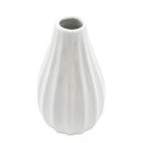 Kleine Keramik-Vase wei&szlig; glasiert ca. 15 cm