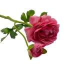 Deko Rose mit 2 Blüten rosa/pink ca. 32 cm